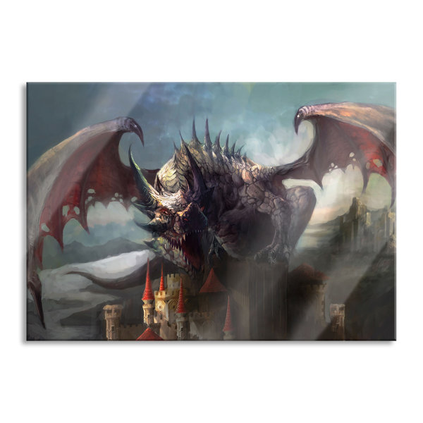 Happy Larry Glasbild Der Drache auf der Festung Wayfair.de